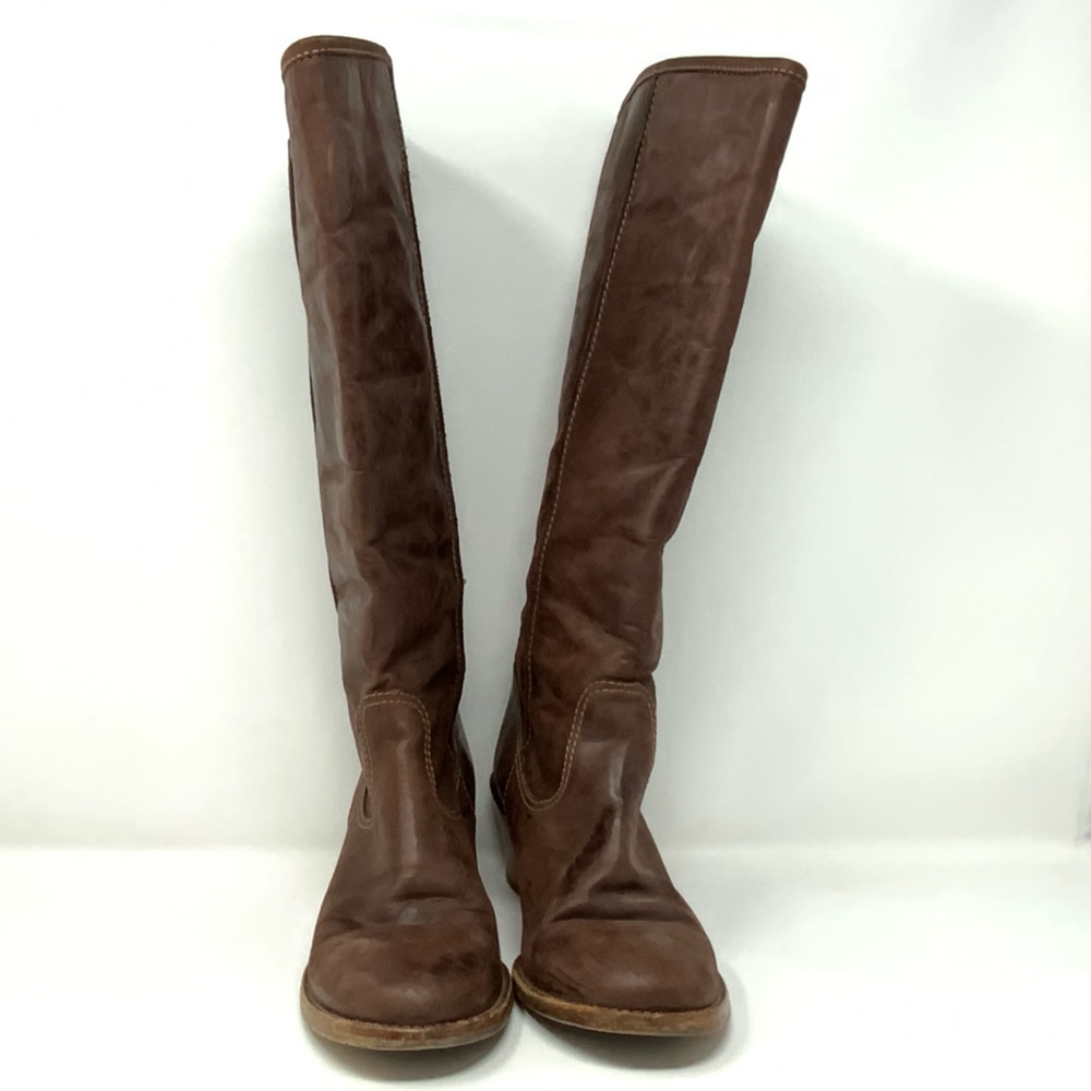 Coach turnlock knee high brown leather boots 7